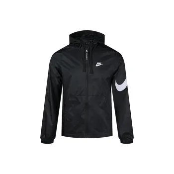 Nike Sportswear Swoosh Full length Zipper Cardigan Hooded Jacket Black