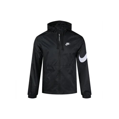 Nike Sportswear Swoosh Full length Zipper Cardigan Hooded Jacket Black