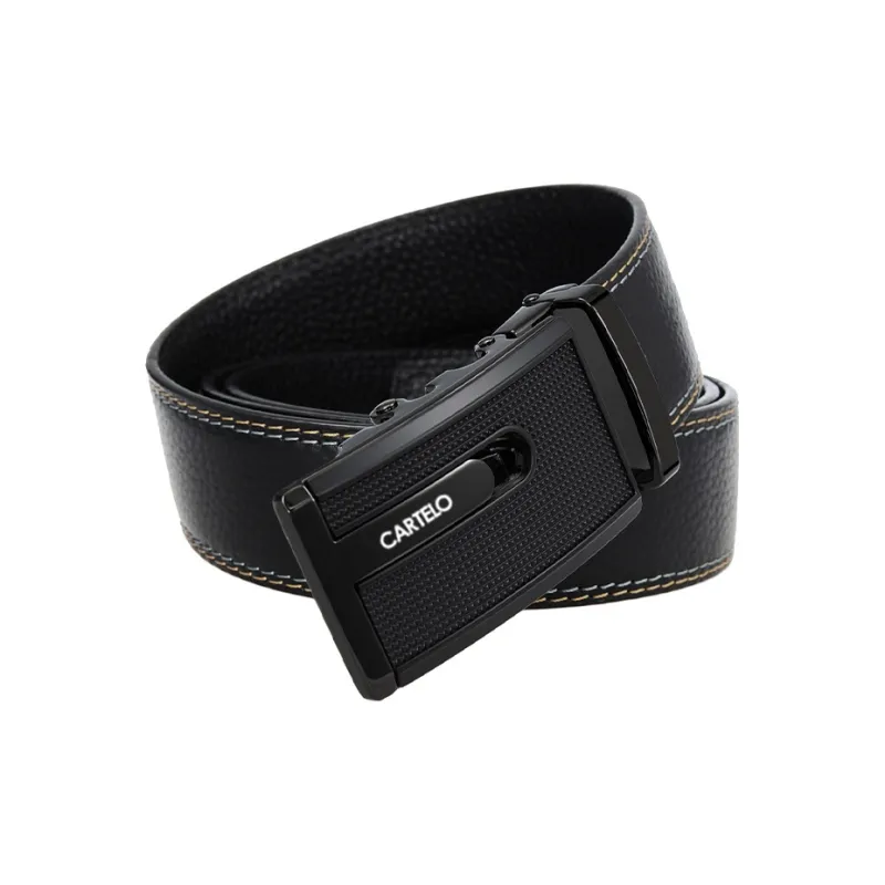 CARTELO Top Grain Cow Leather Belts Men's Width 3.5CM-1