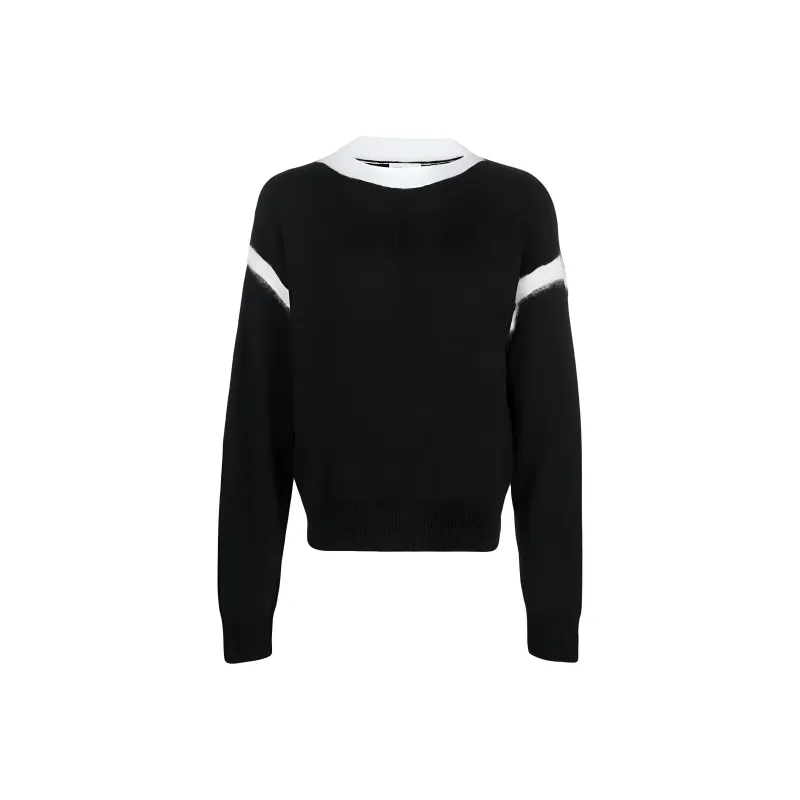 SAINT LAURENT Crewneck Long Sleeved Knitted Jumper-0