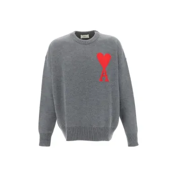 AMIPARIS Ami De Coeur Merino Wool Oversized Crewneck Sweater