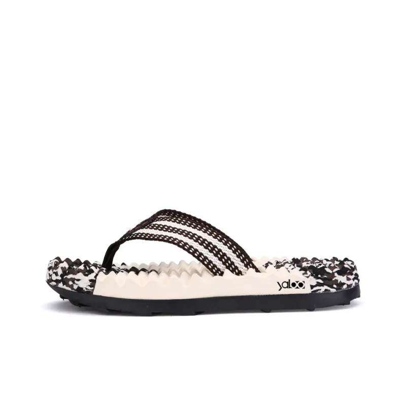 Yalu Preferred Woven Abrasion Resistant Slip Resistant Massage Flip Flops Men's-3