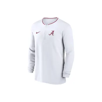 Nike Alabama Crimson Tide Sideline Coach Men's Nike Dri FIT College 1/2 Zip Long Sleeve Top