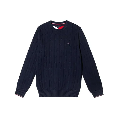 tommy Front Hilfiger Sweater Fall Winter Men's Navy Blue