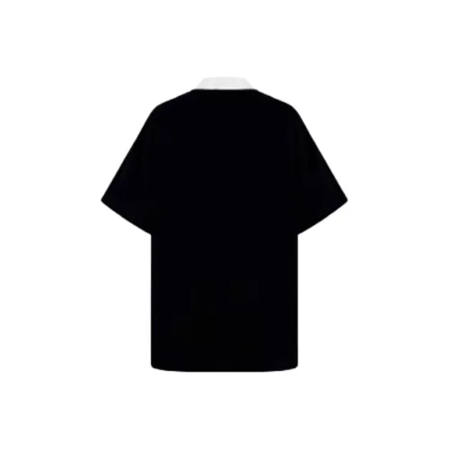 Mu Xiao Xin T Shirt Women's Black Striped Eiffel Tower T Shirt