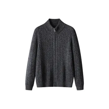H YXIANG Sweater Men's Dark Gray