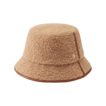 HELEN KAMINSKI Wool Blend, Genuine Leather Bucket Hats Unisex Brown