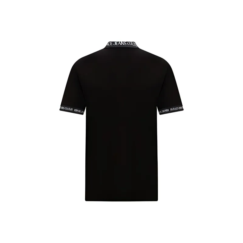 VERSACE JEANS COUTURE Barocco Trim Short Sleeved Polo Shirt-1