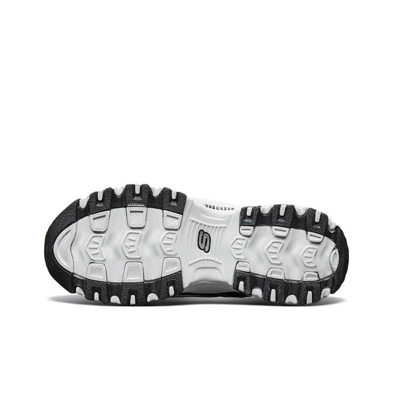 Skechers D'LITES 1.0 Panda Cushioning, Slip Resistant, And Breathable Low Top Chunky Sneakers Women's Black White-5