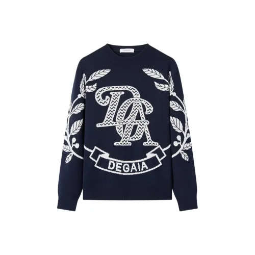 DEGAIA FW24 Sweater Men's Navy Blue Positioning Floral