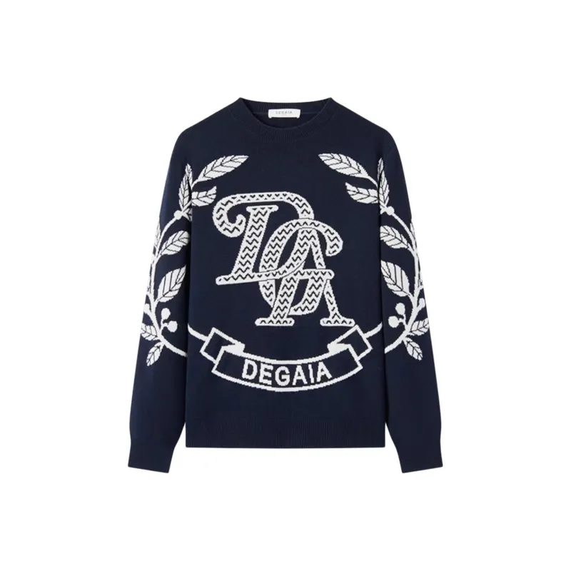 DEGAIA FW24 Sweater Men's Navy Blue Positioning Floral-0