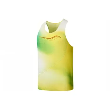 Saucony Tank Tops Men's Dazzling Color Yellow Green Combo