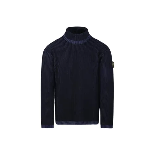 STONE ISLAND Logo T-nark Roll Neck Ribbed Jumper