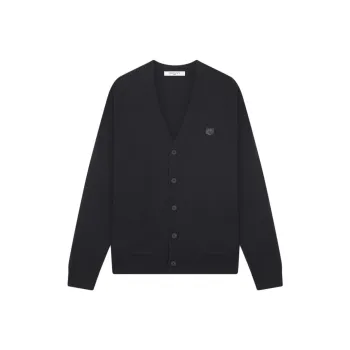 Maison Kitsune Fox Head Patch Knitted Cardigan