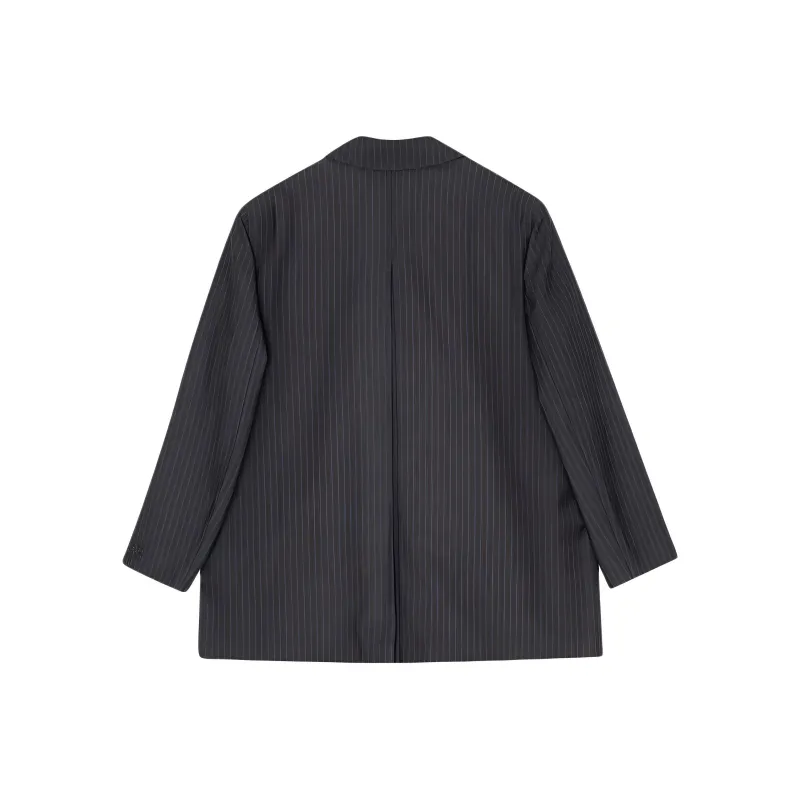 GANNI Melange Stripe Oversized Blazer-1