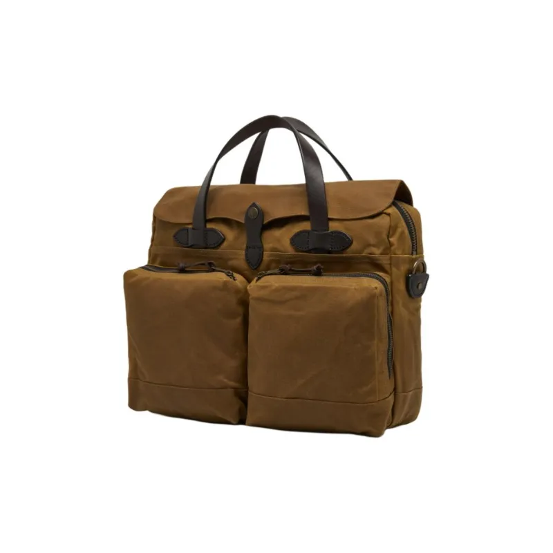 Filson Cotton Briefcase Men's Dark Brown-2