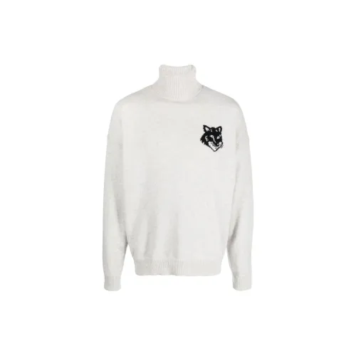 Maison Kitsune Roll Neck Fox Head Intarsia Knit Jumper