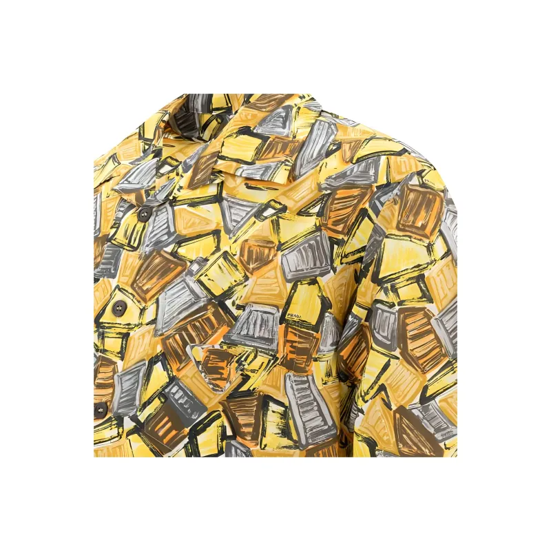 PRADA Graphic Printed Short Sleeve Shirt-2