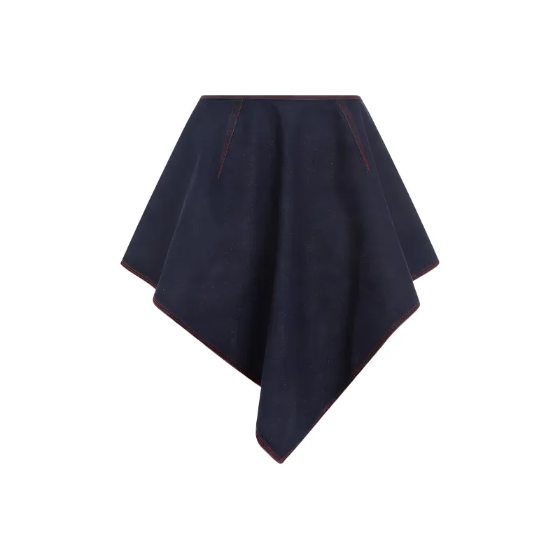 Alaia Asymmetrical Raw Denim Skirt-1