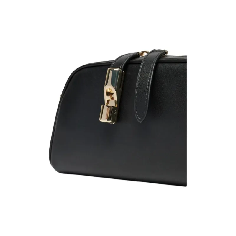 Furla Calfskin Shoulder Bag, Crossbody Bag Small Size Women's Black-4