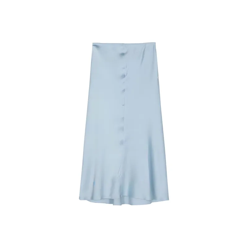 Anna October Bead detailed Satined Midi Skirt-1