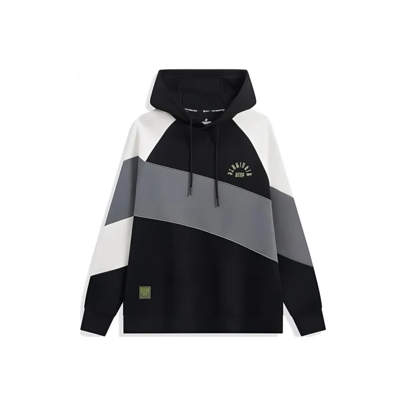 XTEP Basketball Collection Sweatshirt Men's Jet Black/Steel Gray/Cotton White-0
