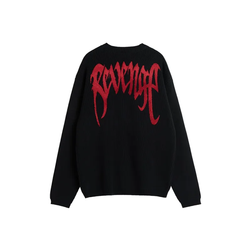 Revenge Knit Logo Crewneck Sweater-0