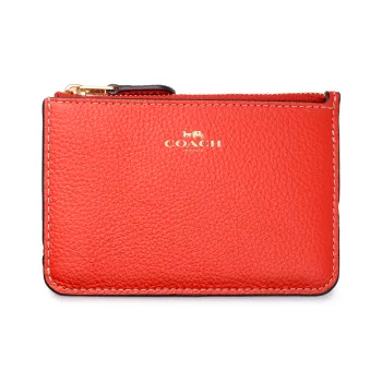 COACH Key Case Leather Coin Purse Wallet Regular Women's Red