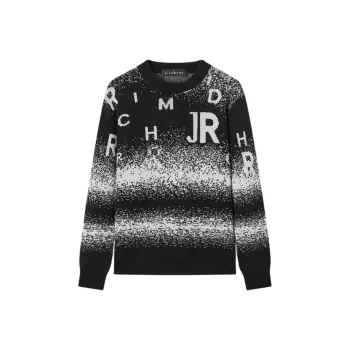 JOHN RICHMOND FW24 Cashmere Sweater Men's Black Camouflage
