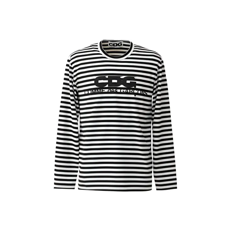 CDG Long Sleeved Stripe T Shirt-0