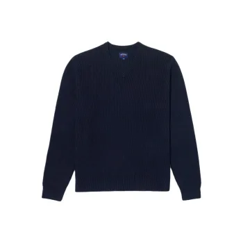 NOAH V Neck Shaker Stitch Sweater