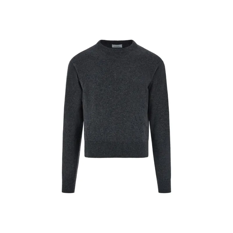 Ferragamo Charcoal Cashmere Crew Neck Sweater-0