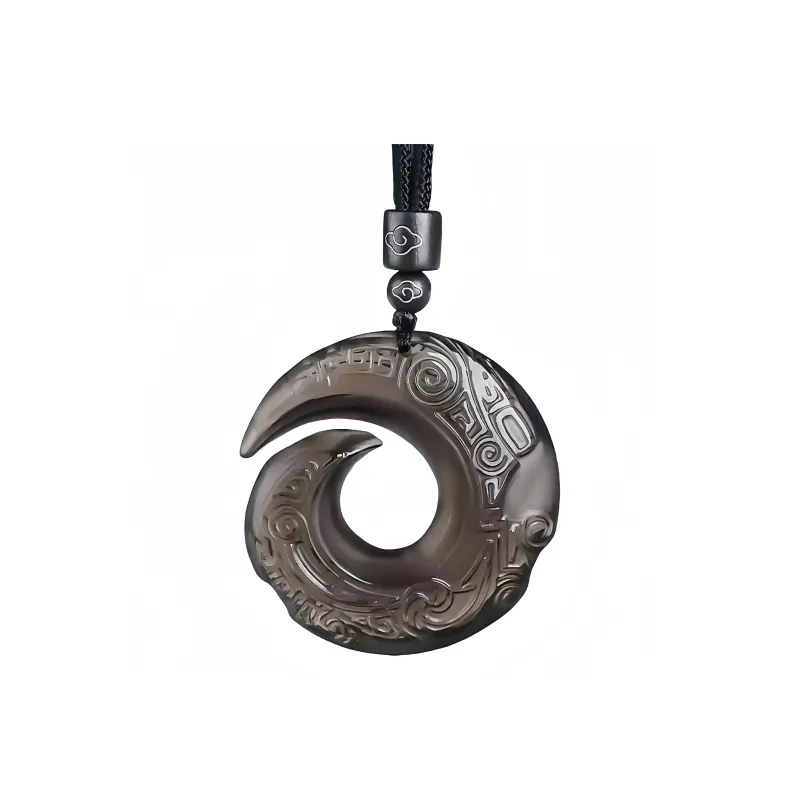 Lingxiang Yurun Obsidian Necklaces Unisex-8