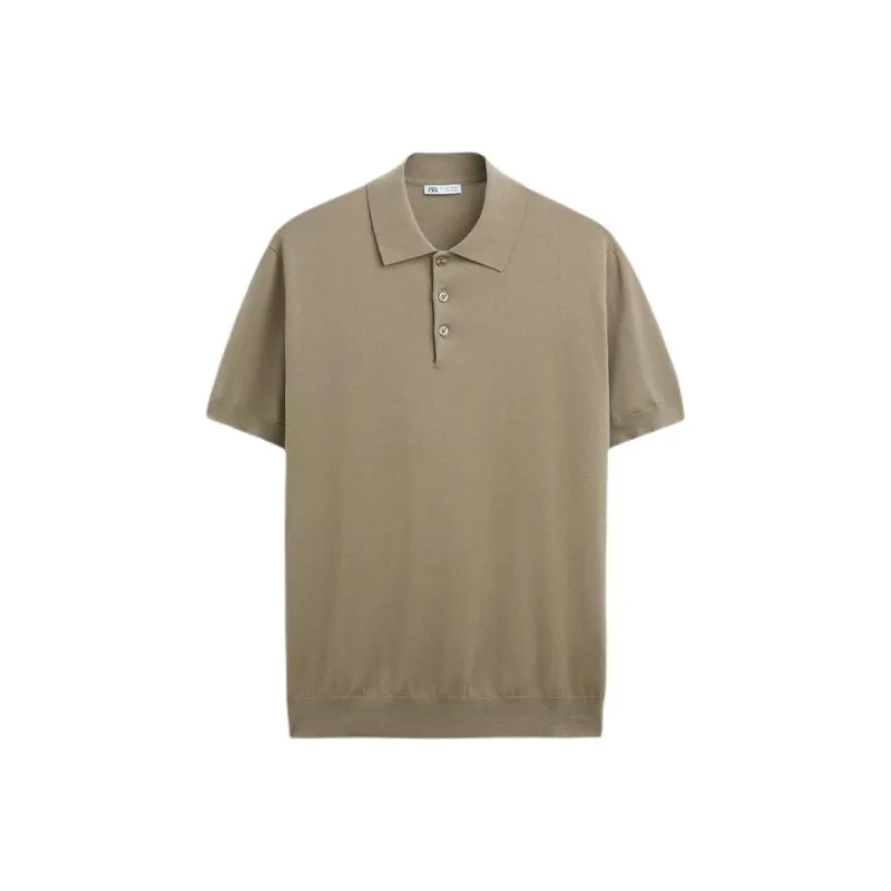 ZARA Polo Shirts Men Sand-0