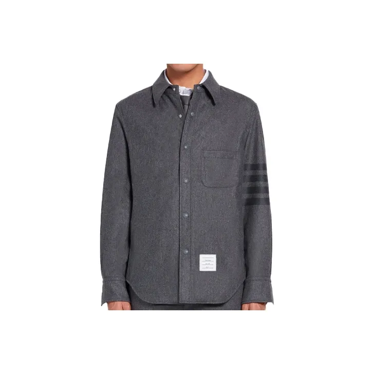 THOM BROWNE Logo patch Shirt Jacket-0