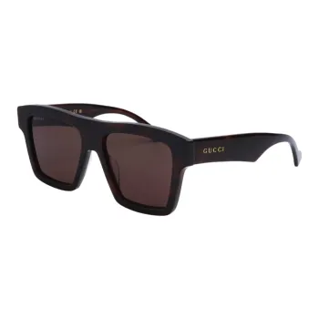 GUCCI Acetate Square Sunglasses Men's Havana
