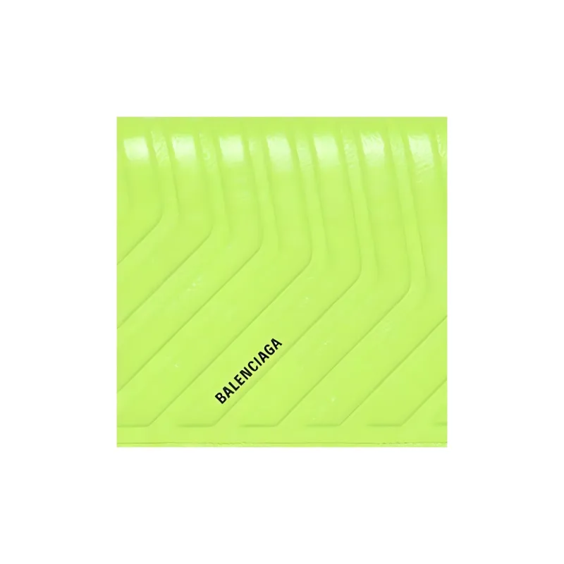 Balenciaga Car Calfskin Card Clip Wallets Men's Neon Green-5