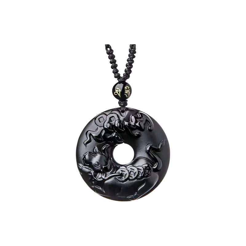 Lingxiang Yurun Obsidian Necklaces Unisex-1