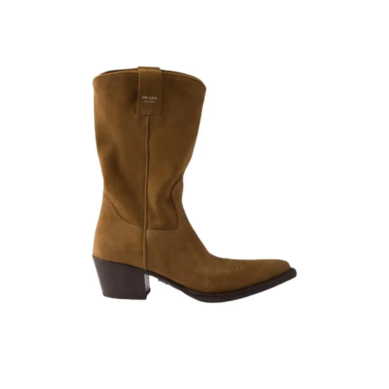 PRADA Ankle Boots 4.5cm Women's Brown-1