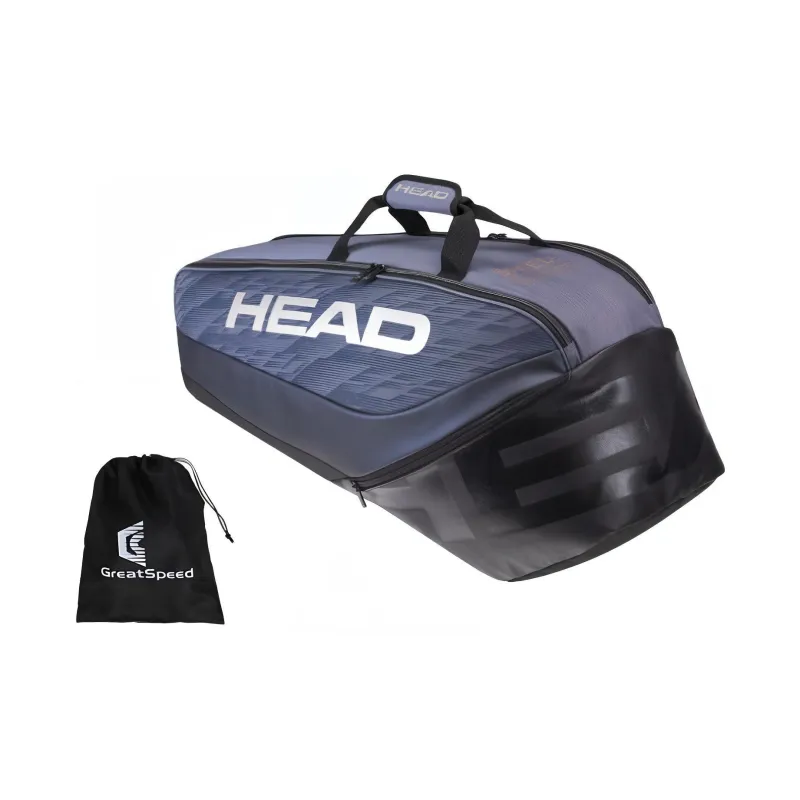 HEAD Polyester With PU Double Shoulder Tennis Racket Bag Large Size Unisex-12