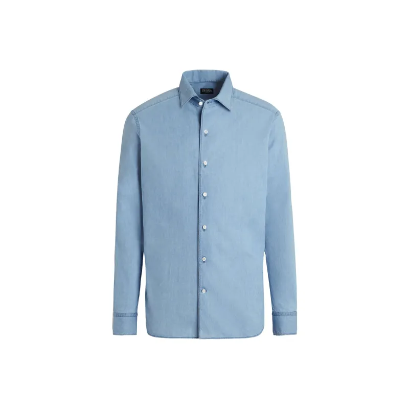 Ermenegildo Zegna Long Sleeved Denim Shirt-0