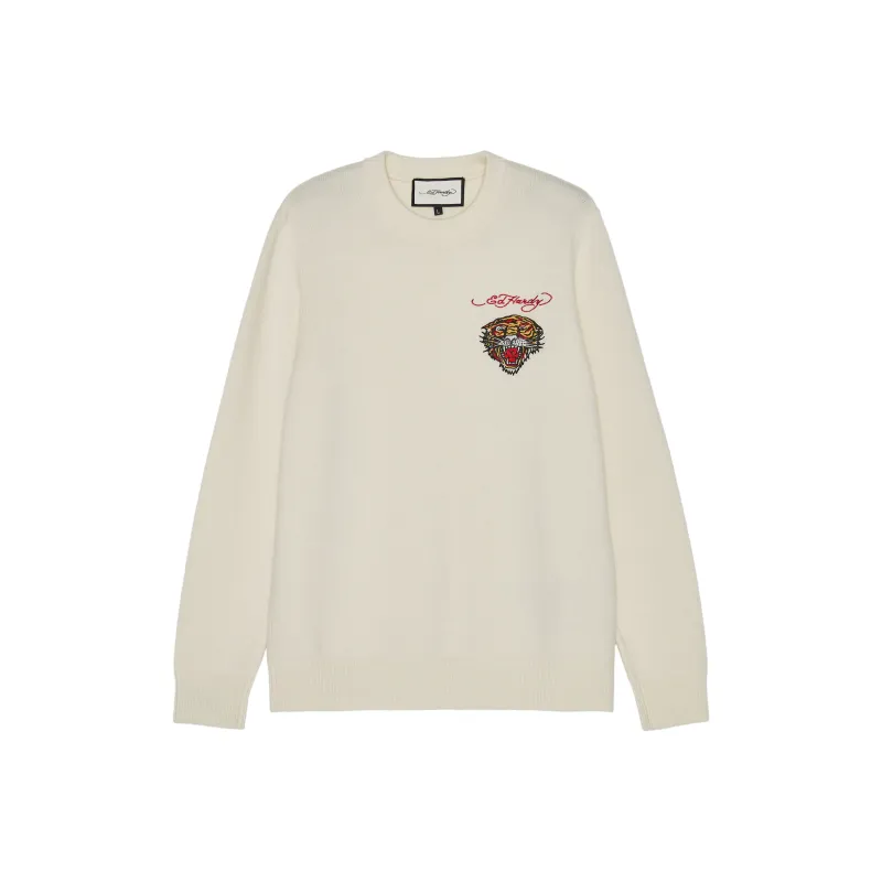 Ed Hardy Knitwear Men Ivory White E1OWM031-0