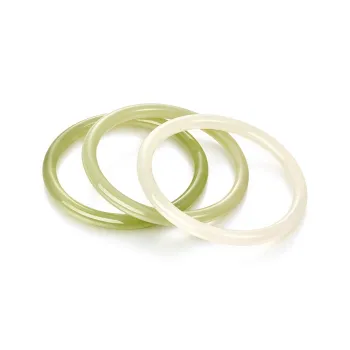 Mokinggran Hetian Jade Bangles Pale Greenish White Jade Women's