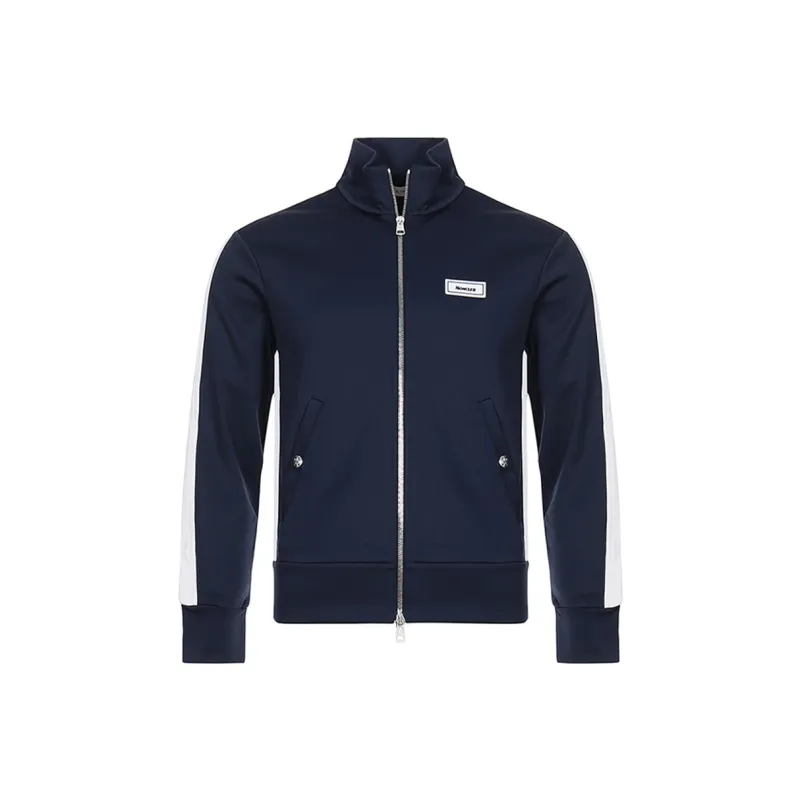 Moncler Jackets Men Navy Blue & White Multicolor-0
