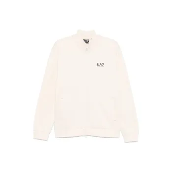EMPORIO ARMANI Rubberised Logo Zip Up Sweatshirt