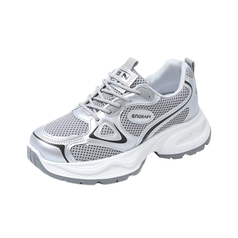 BINGO DUCK Slip Resistant, Height Increasing, And Breathable Low Top Chunky Sneakers Women's-18