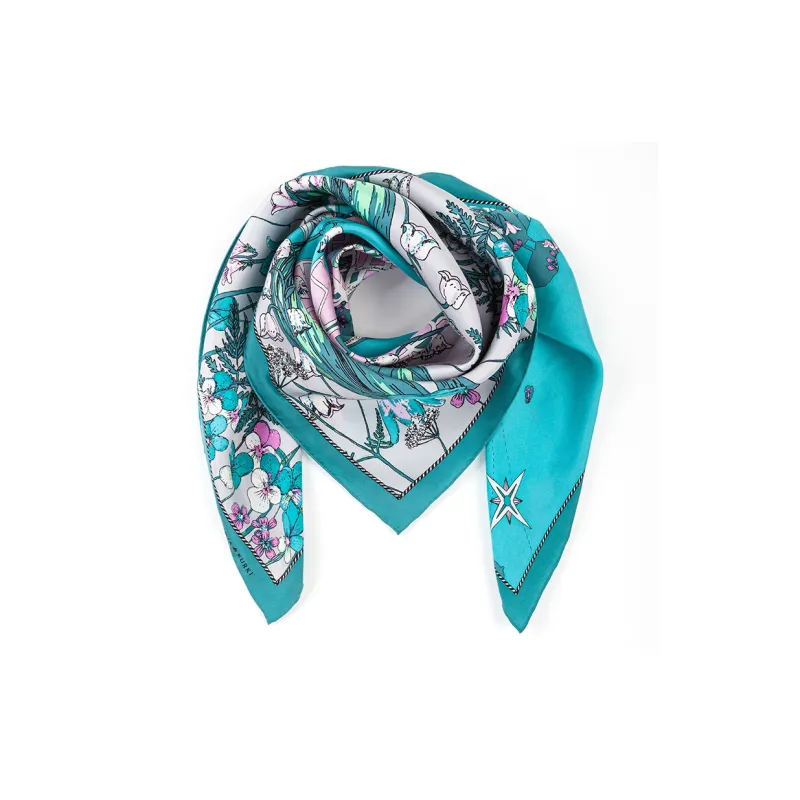 MARJAKURKI Silk Large Scarf Women's-4