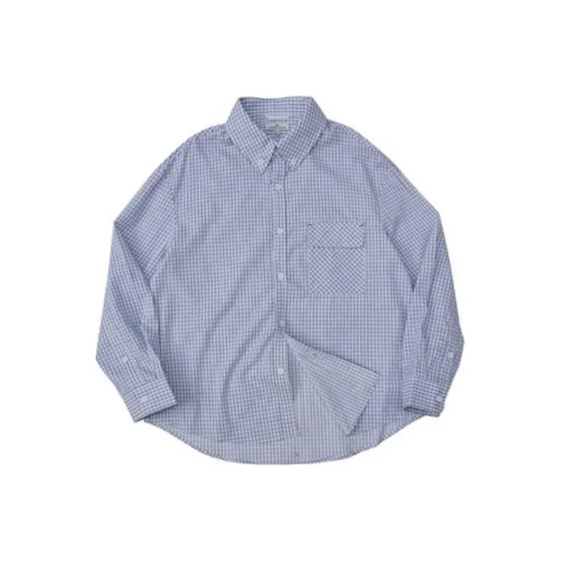 LIVINGTOWN Shirt Unisex Blue White Plaid-0