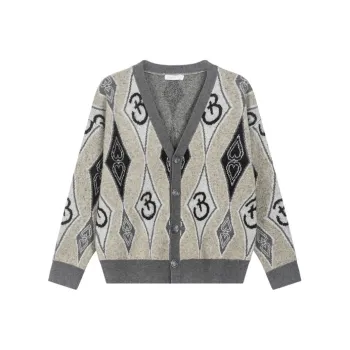 Bosieagender Knitwear Unisex Heather Gray Pink