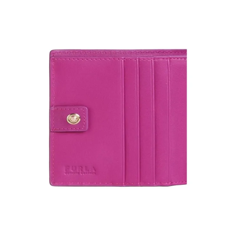 Furla 1927 Collection Cow Leather Wallet Small Size Women's Purple-2